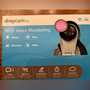 HD Wi-Fi Video Monitoring Camera - Silver and Black